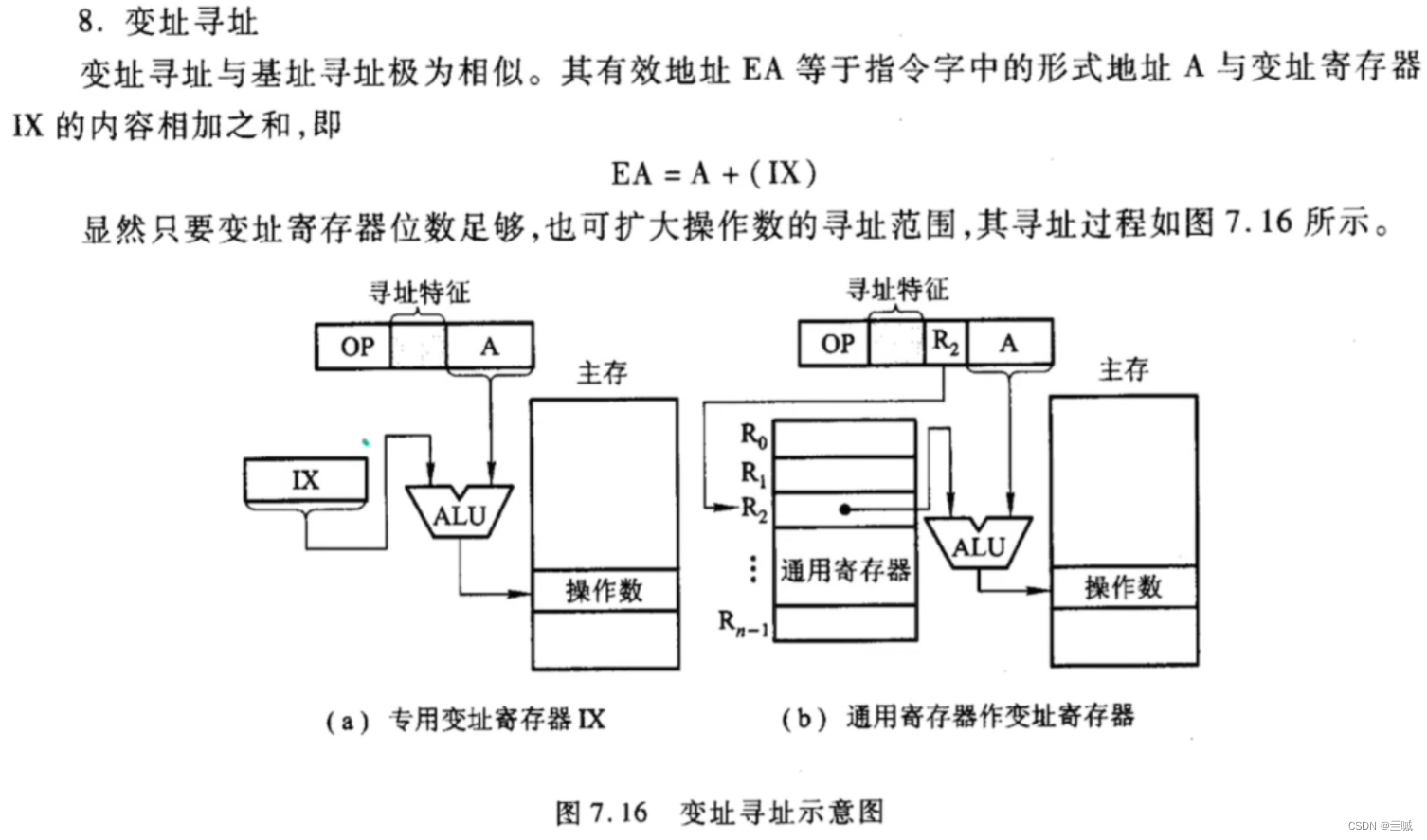 基址与变址寻址的区别 变址寻址和基址寻址的区别是在基址寻址中 